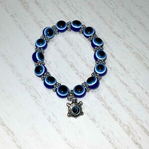 Evil eye‎ bracelet with Turtle pendant